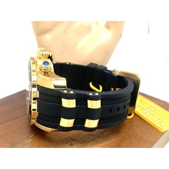 Invicta Men's Watch 6981 Pro Diver Black Dial Gold Tone Chronograph Black Rubber - Picture 10 of 15